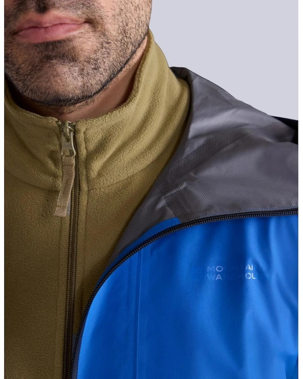 Mountain Warehouse Blue Aerovent 2.5 Layer Stretch Waterproof Jacket for men