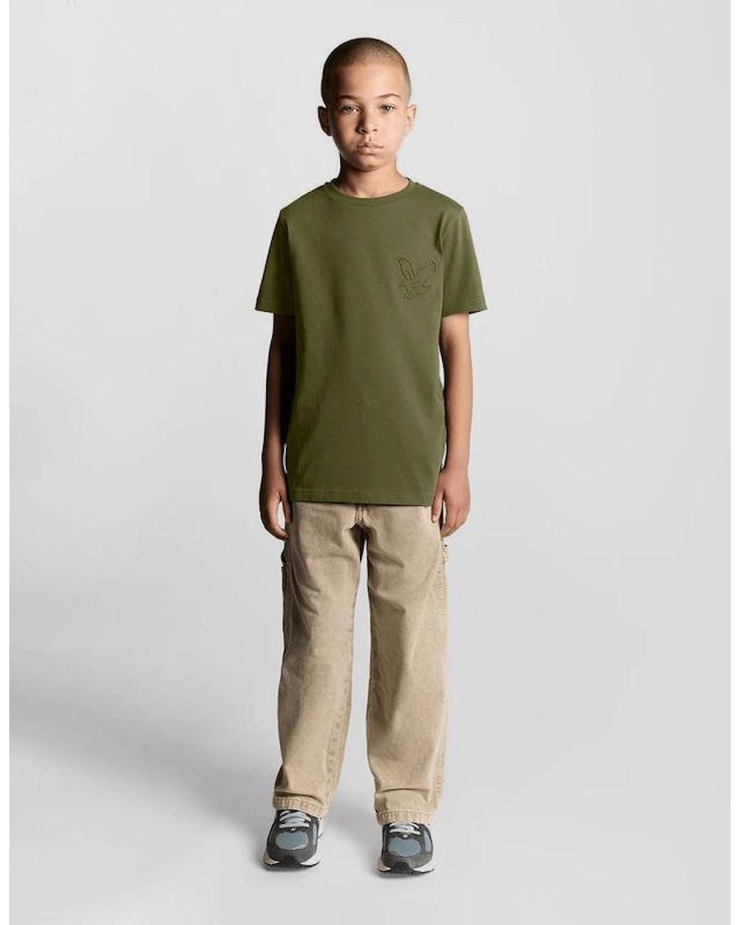 Lyle & Scott Green Embossed Eagle T-Shirt for men