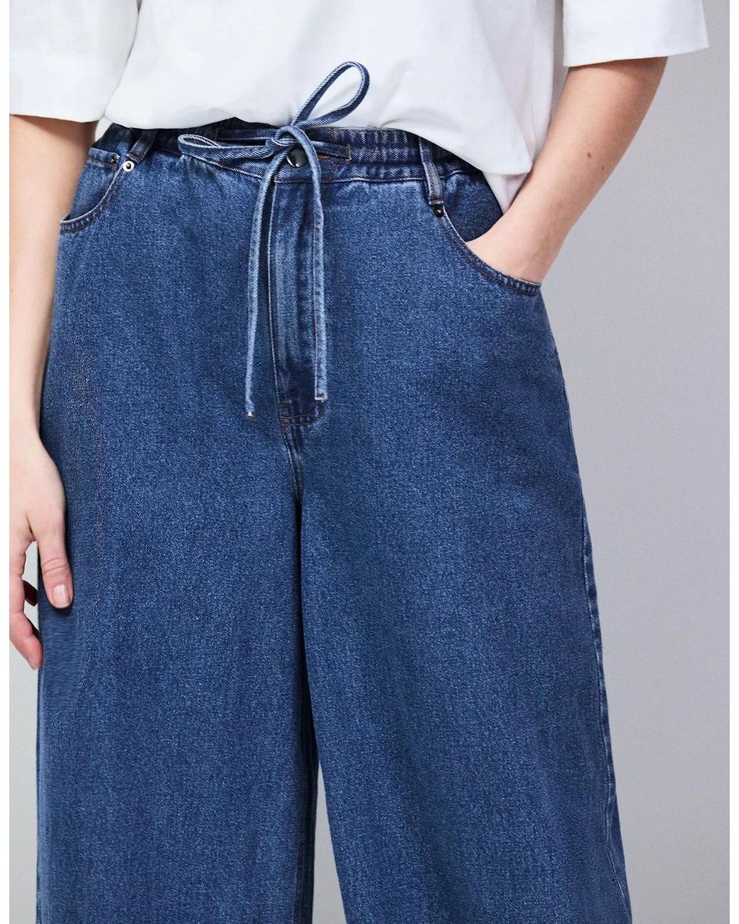 Ro&zo Blue Denim Drawstring Wide Leg Jeans