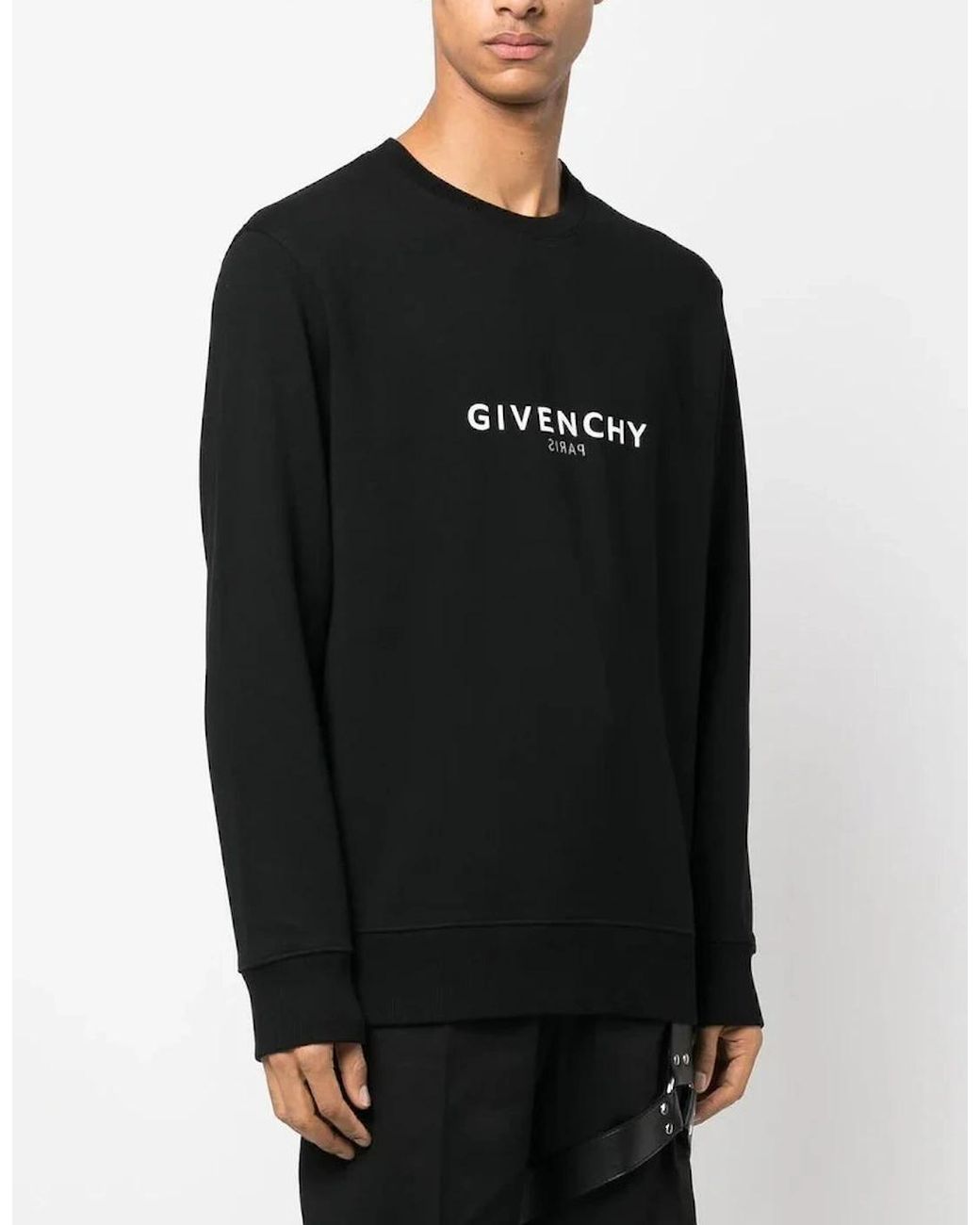 Givenchy Black Reverse Paris Slim Fit Sweatshirt for men