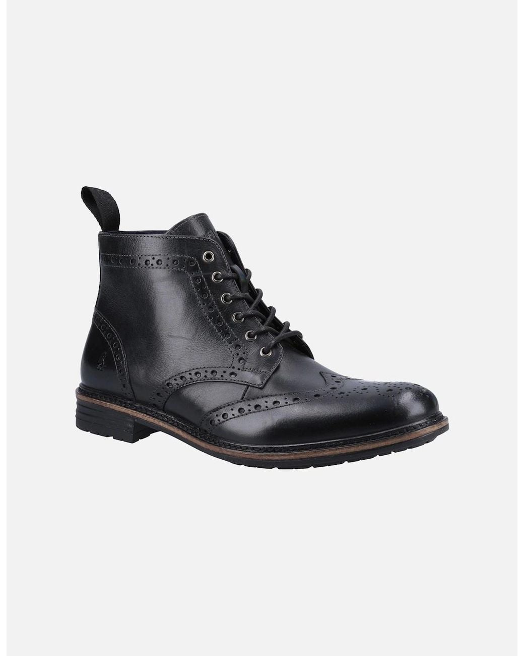 Hush Puppies Black Joshua Brogue Boot for men