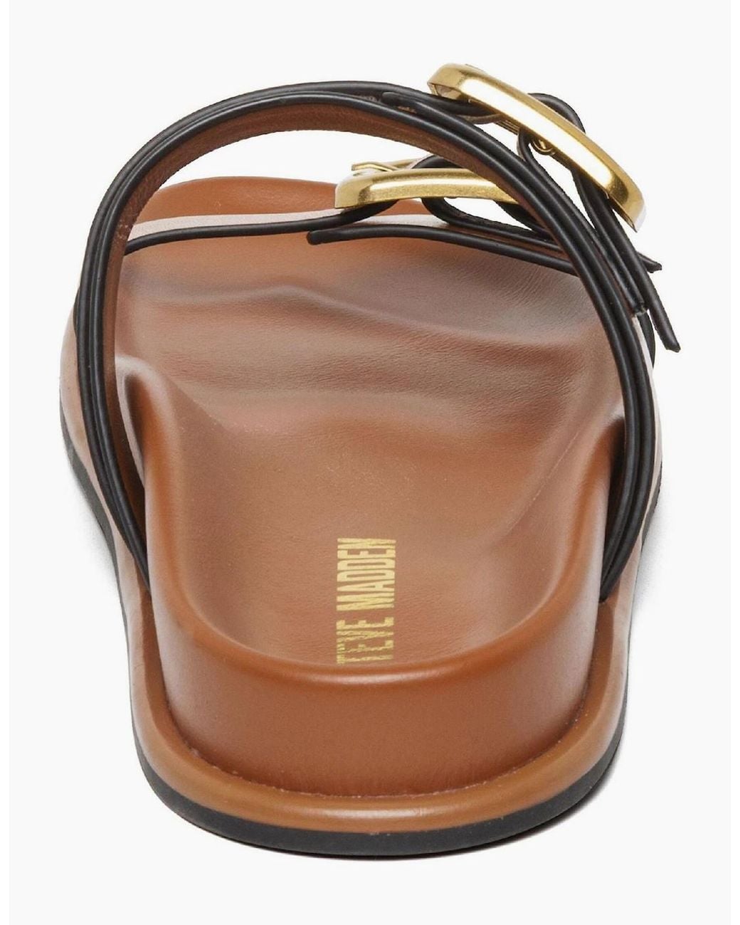 Steve Madden Brown Zaz Open Toe Flat Slide Sandals
