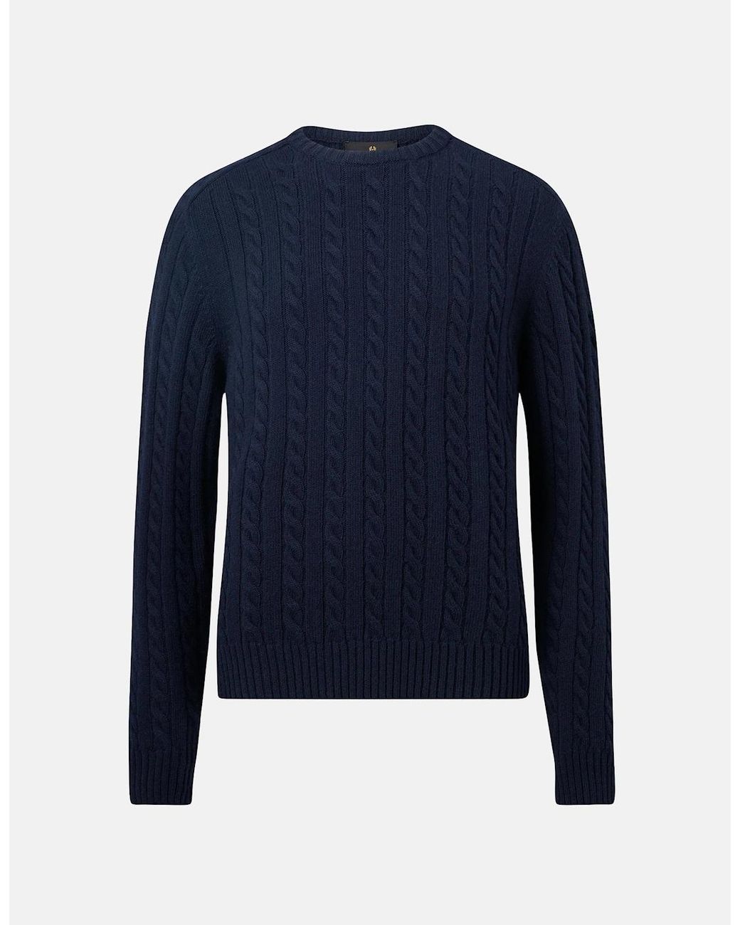 Belstaff Blue Westport Crewneck Sweater for men