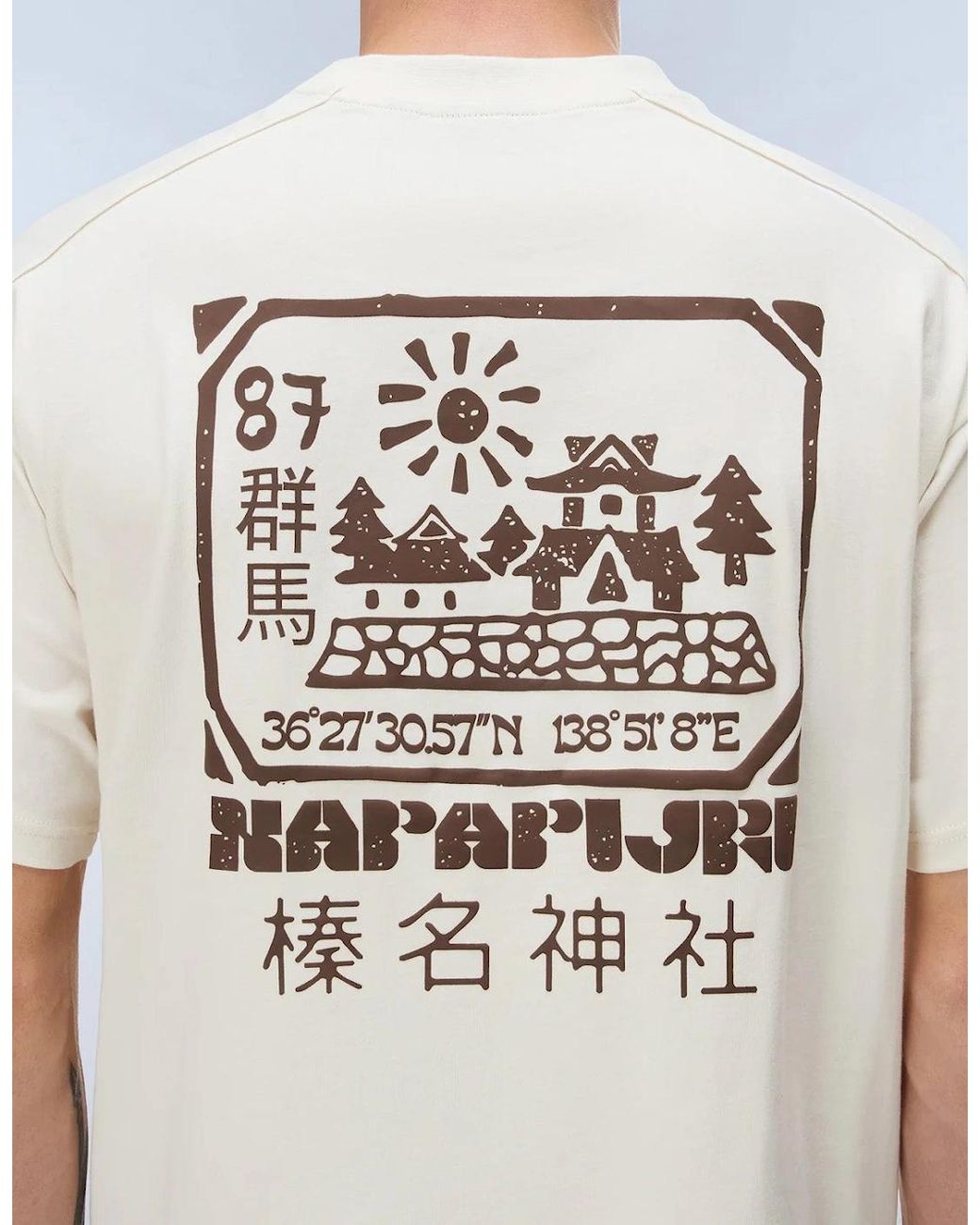 Napapijri White S-Teza Puff Print T-Shirt for men
