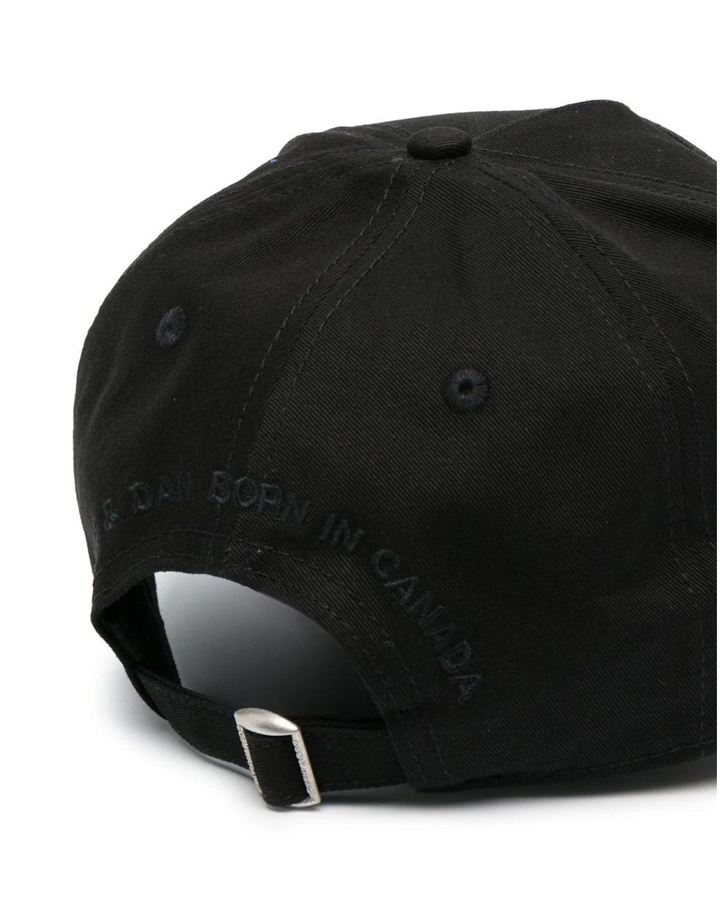 DSquared² Black Tonal Flag Cap for men