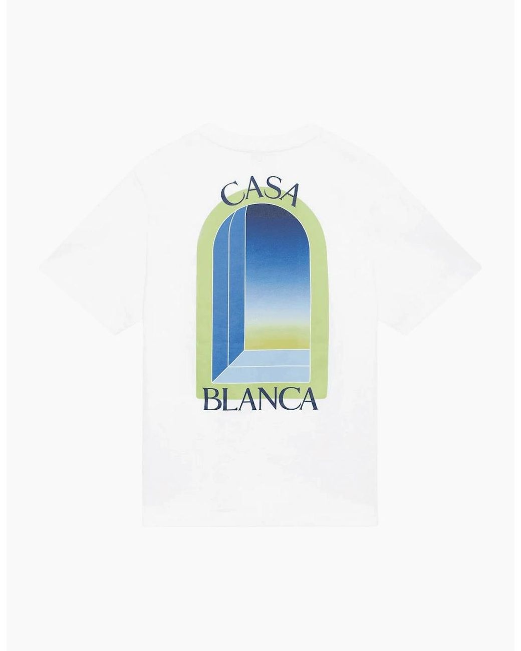 Casablanca Blue Arches Logo Regular Fit/Lime T-Shirt for men