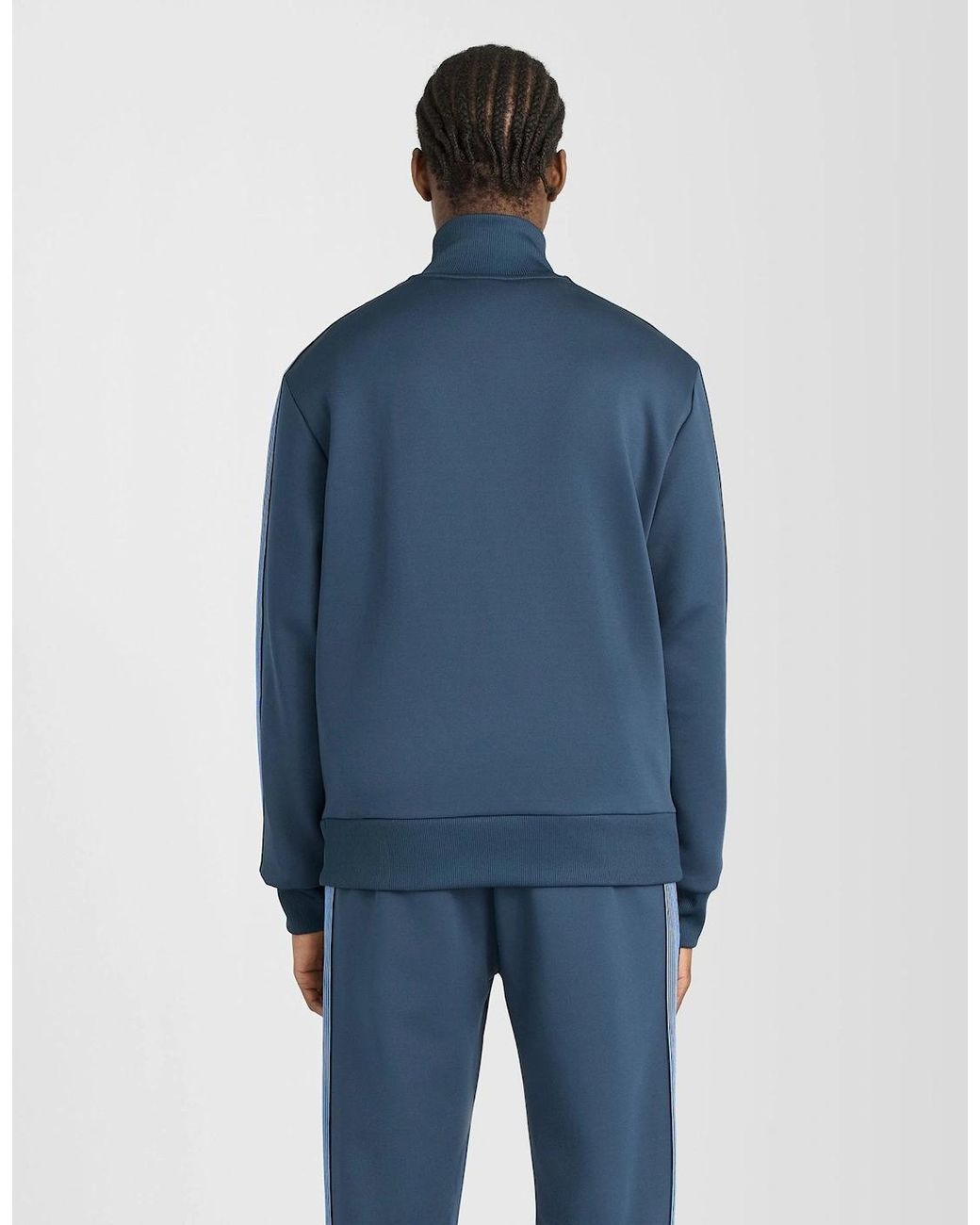 Lyle & Scott Blue Sports Striped Taped Track Jacket for men