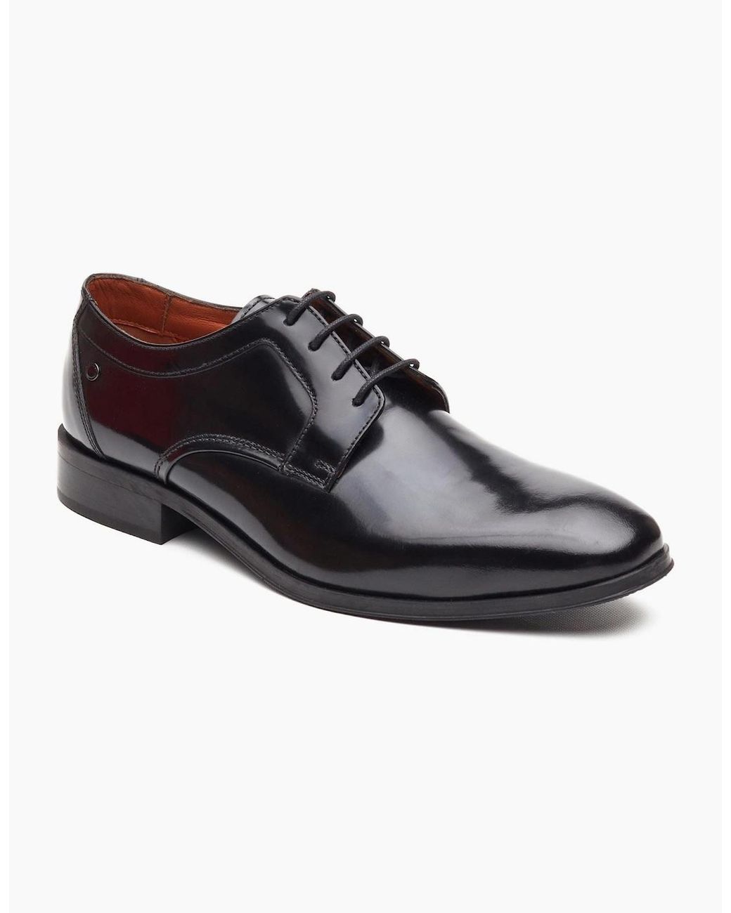 Hibase Shoes Base London London Dome Lace Up Leather Hi Shine Lace-Up Shoes in Black ...