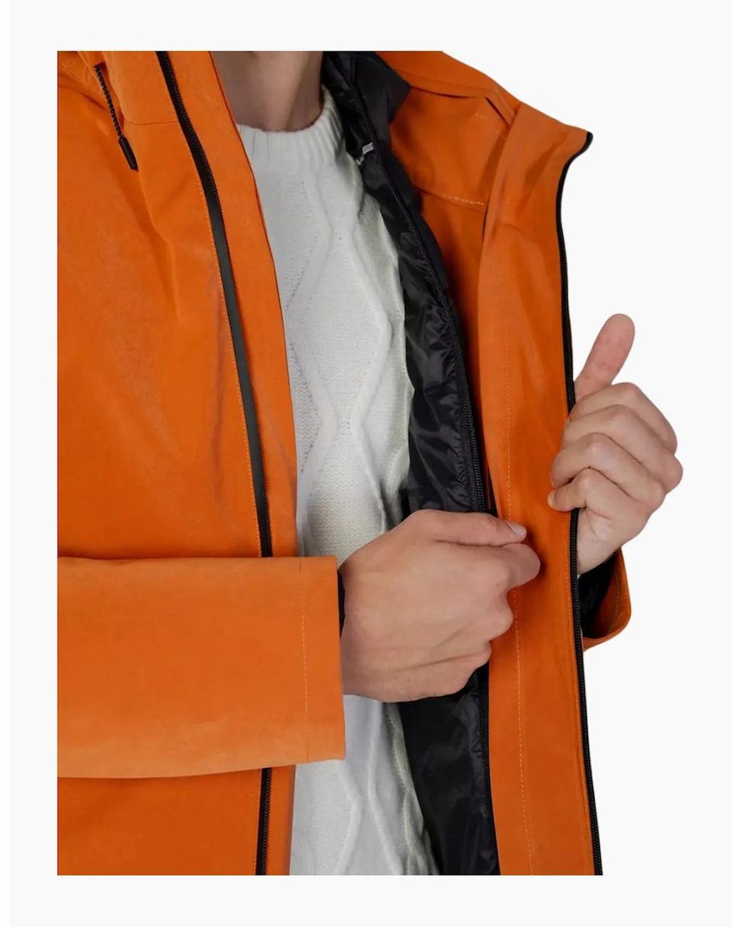 Aquascutum Orange Active 3-Way Parka Rust Jacket for men
