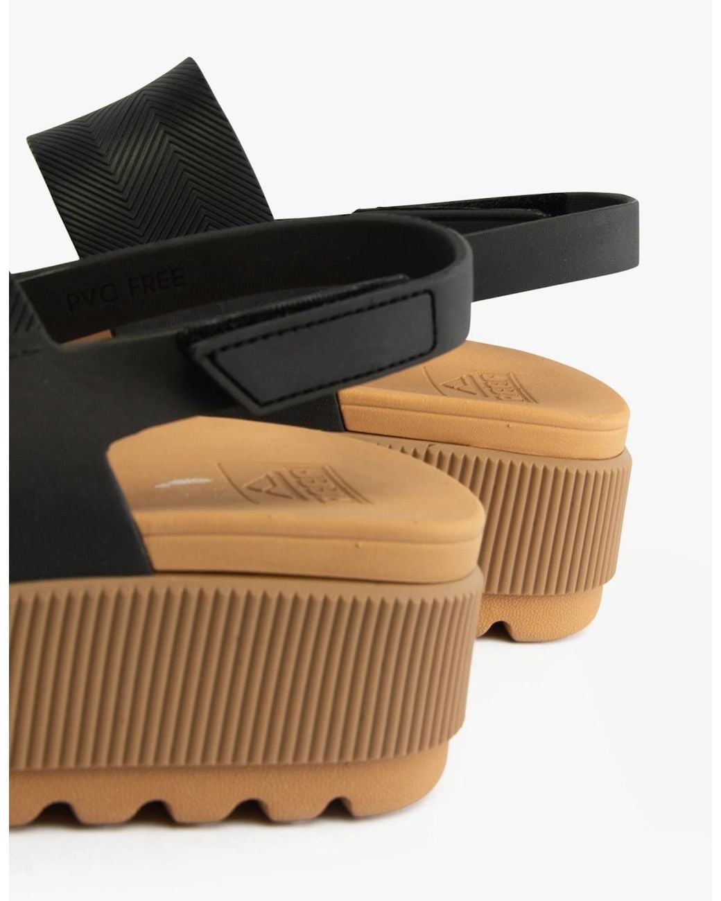 Reef Black Water Vista Higher Platform Sandals/Tan