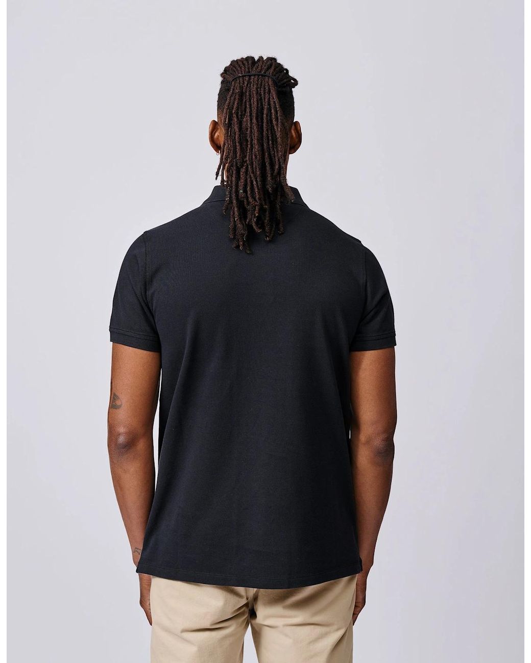 aubi Black Oliver Pique Polo for men