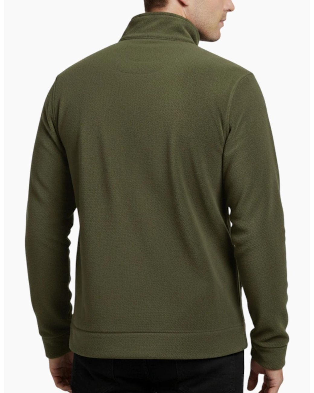 Burton Green Sweatshirt Full Zipper Jacket Long Sleeve High Neck Plain Jumper Top for men