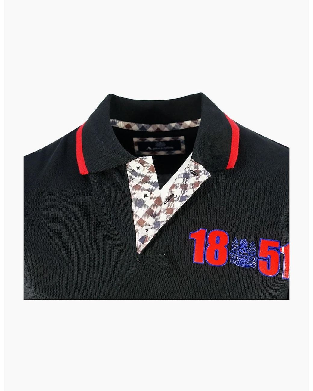 Aquascutum Black London 1851 Polo Shirt for men