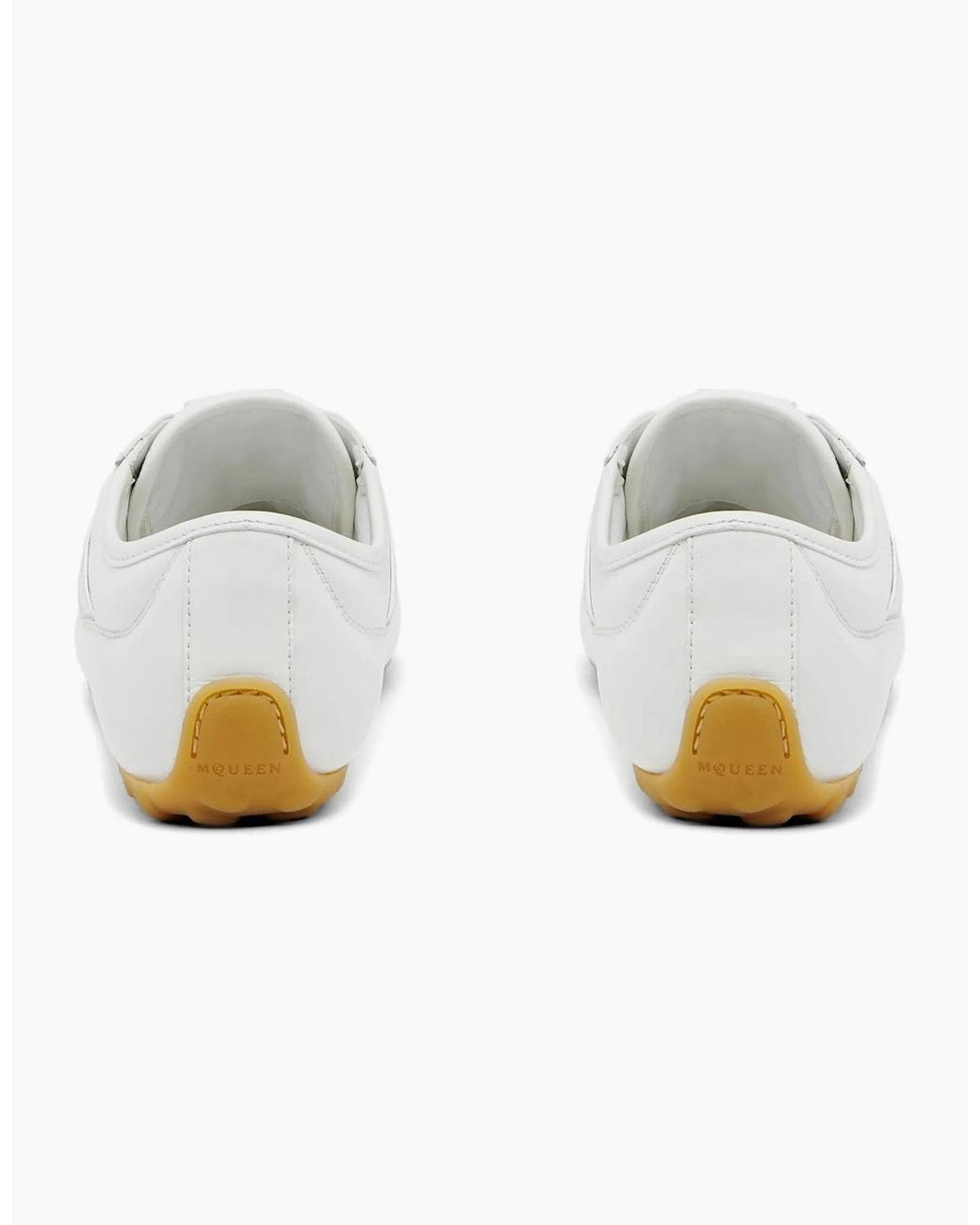 McQueen White Boxe Leather Sneakers for men