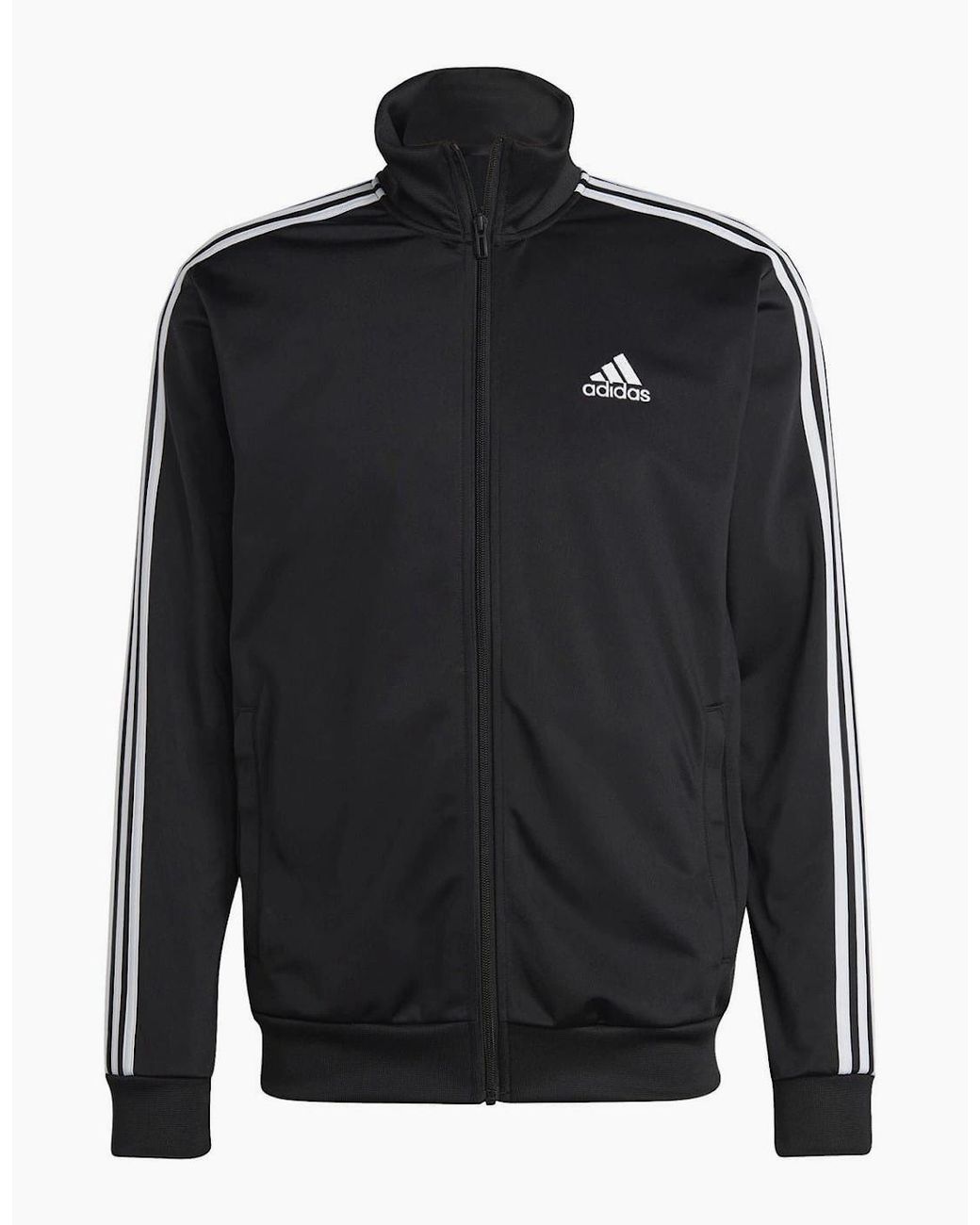Adidas Black Basic 3 Stripes Tricot Tracksuit for men