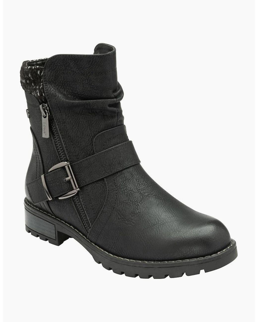Lotus Black Jemma Ankle Boots