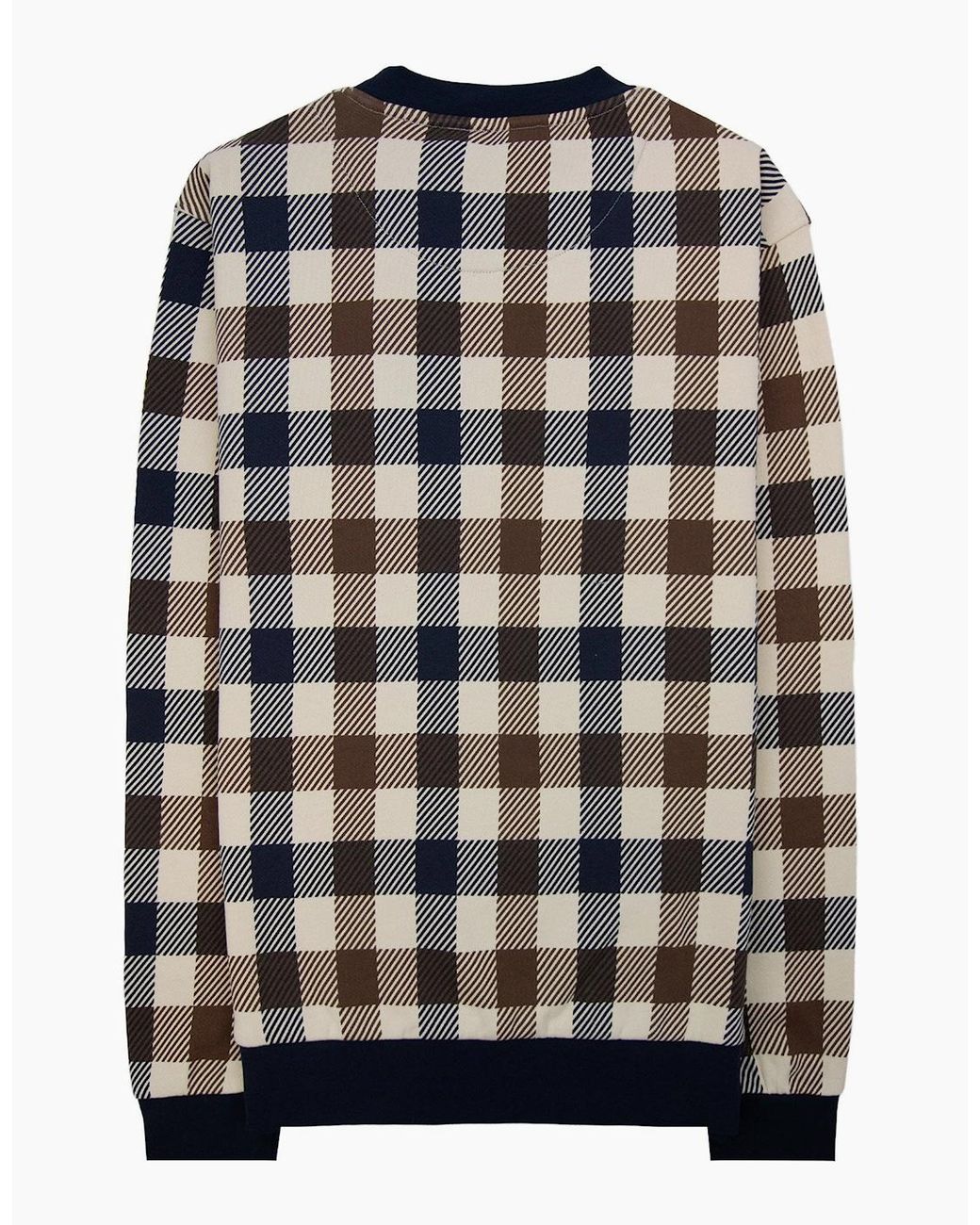 Aquascutum Blue Iconic Pocket Fleece Sweatshirt Macro Club Check 30 for men