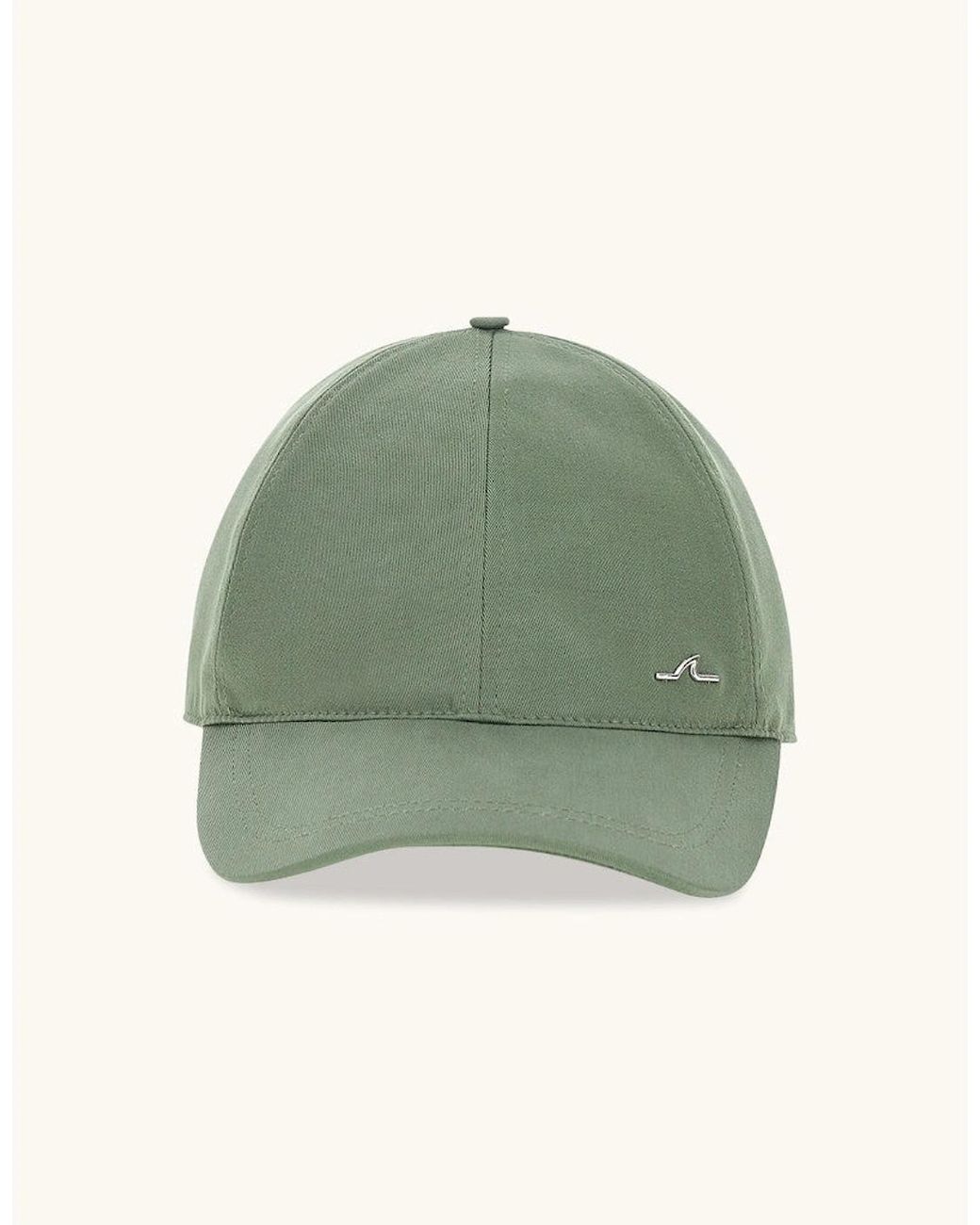 Paul & Shark Green Stretch Cotton & Tencel Baseball Cap 096 Khaki for men