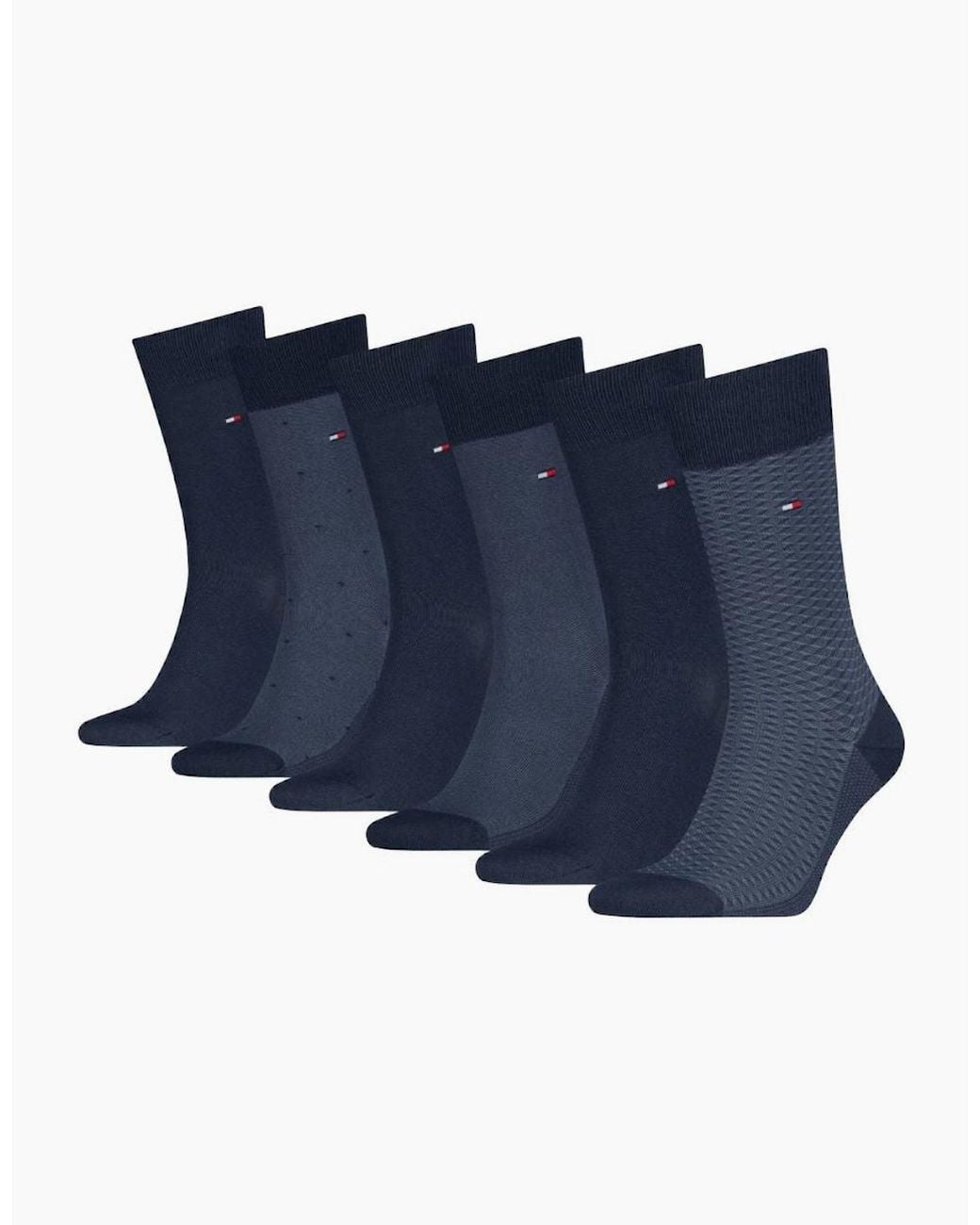 Tommy Hilfiger Blue 6 Pack Giftbox Birdeye Crew Socks for men