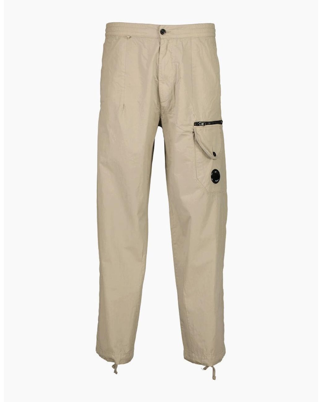 C P Company Natural Microreps Boxy Lens Cargo Pants for men