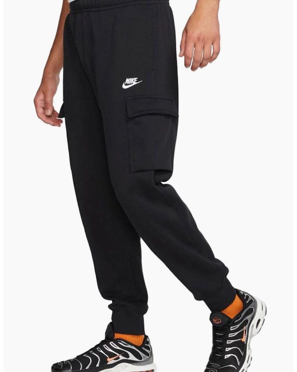 Nike Black Sportswear Club Fleece Cargo Joggers for men