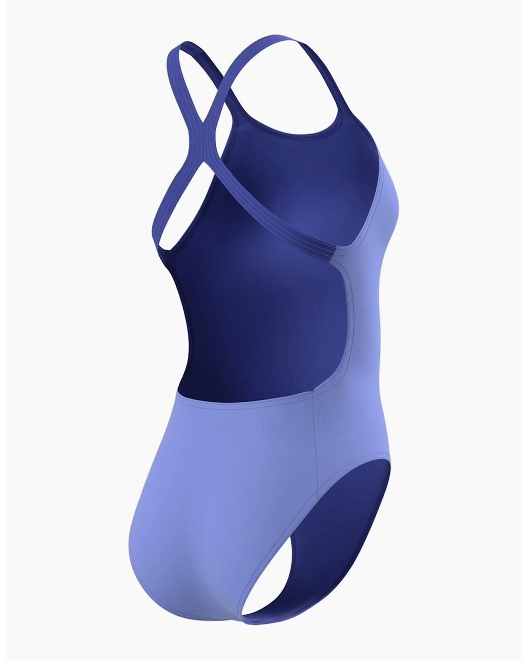 Speedo Blue Ladies Solid Powerback One Piece Swimsuit