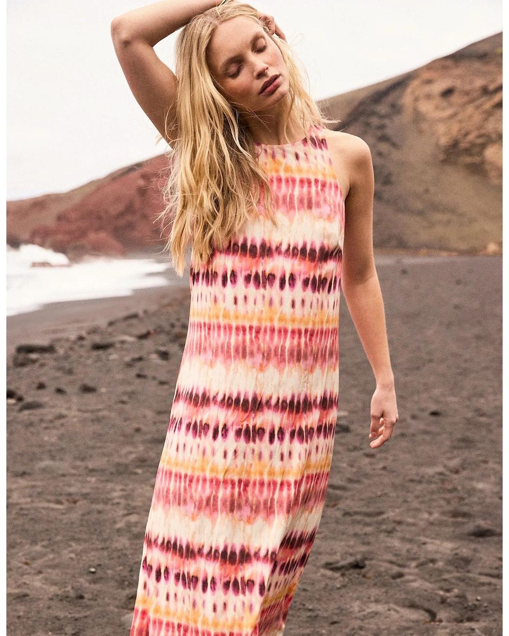 Ro&zo White Tie Dye Print Dress