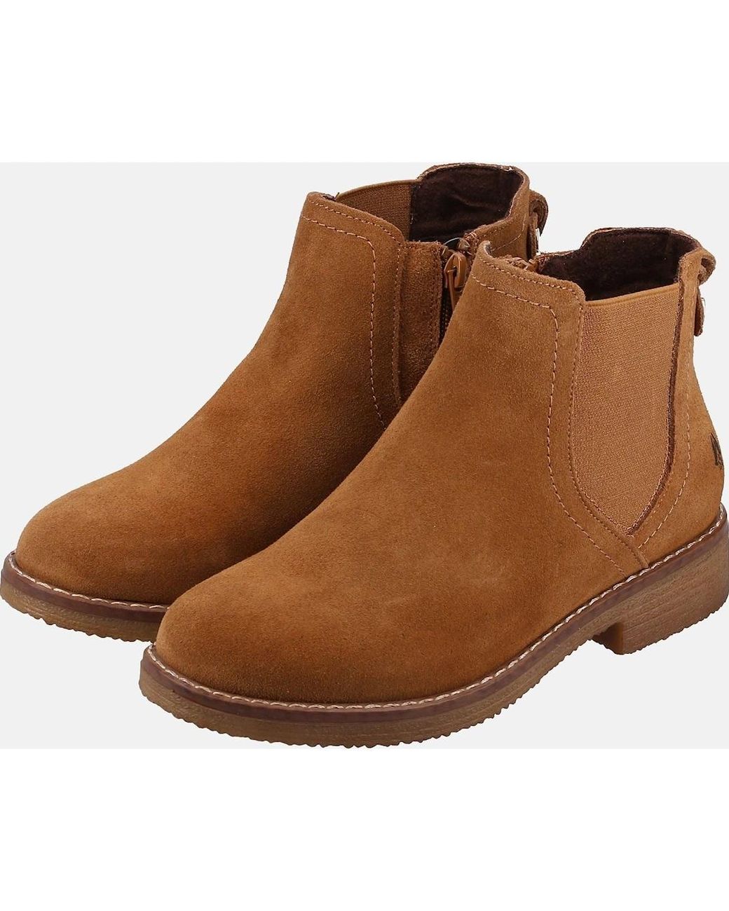 Hush Puppies Brown Maddy Suede Tan Boots
