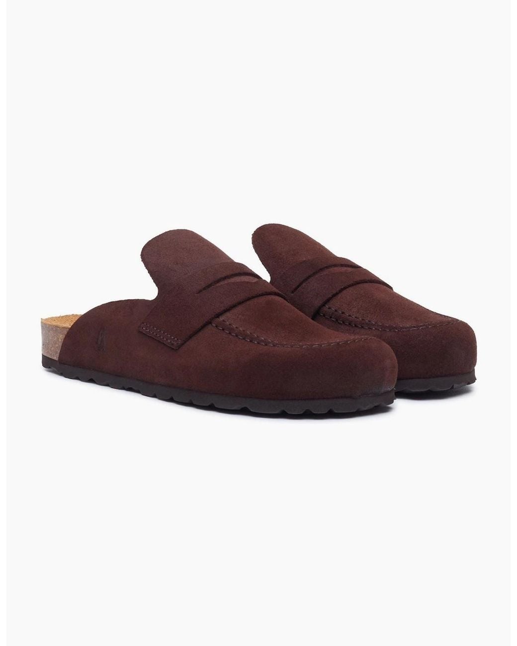 Hush Puppies Red Briar Closed Toe Suede Chocolate Mules