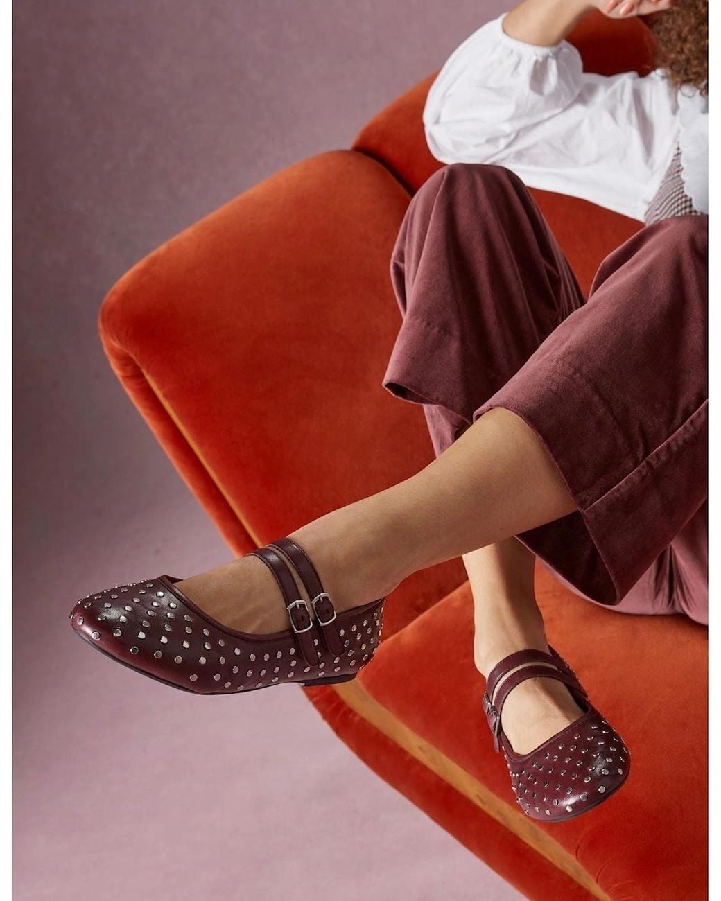 Hush Puppies Purple Nixie Leather Plum Flats