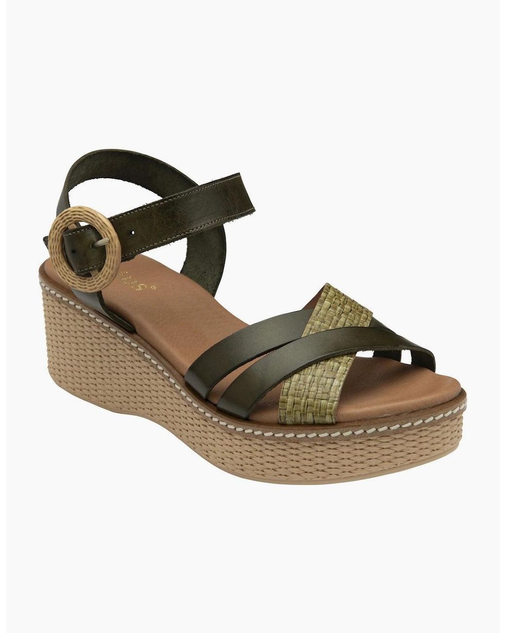 Lotus Metallic Amalia Wedge Sandals