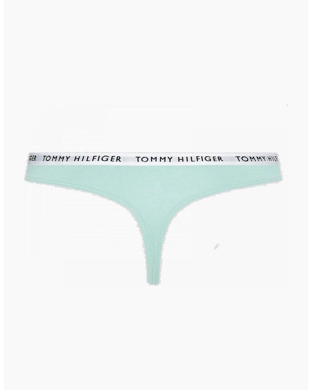 Tommy Hilfiger Blue Cotton 3-Pack Thong, Cranberry/Aqua/Saltwater