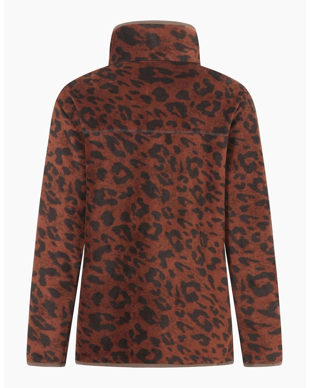 Regatta Brown Ladies Frankie Leopard Print Borg Half Zip Fleece