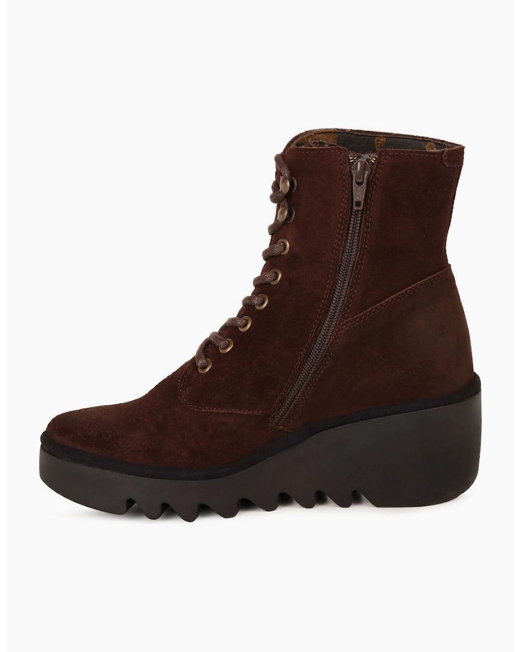 Fly London Brown Birr Wedge Heel Boots