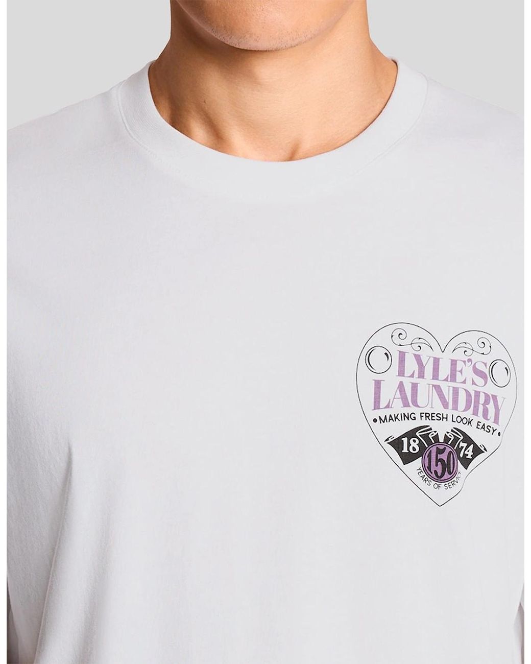 Lyle & Scott White Chest Graphic T-Shirt for men