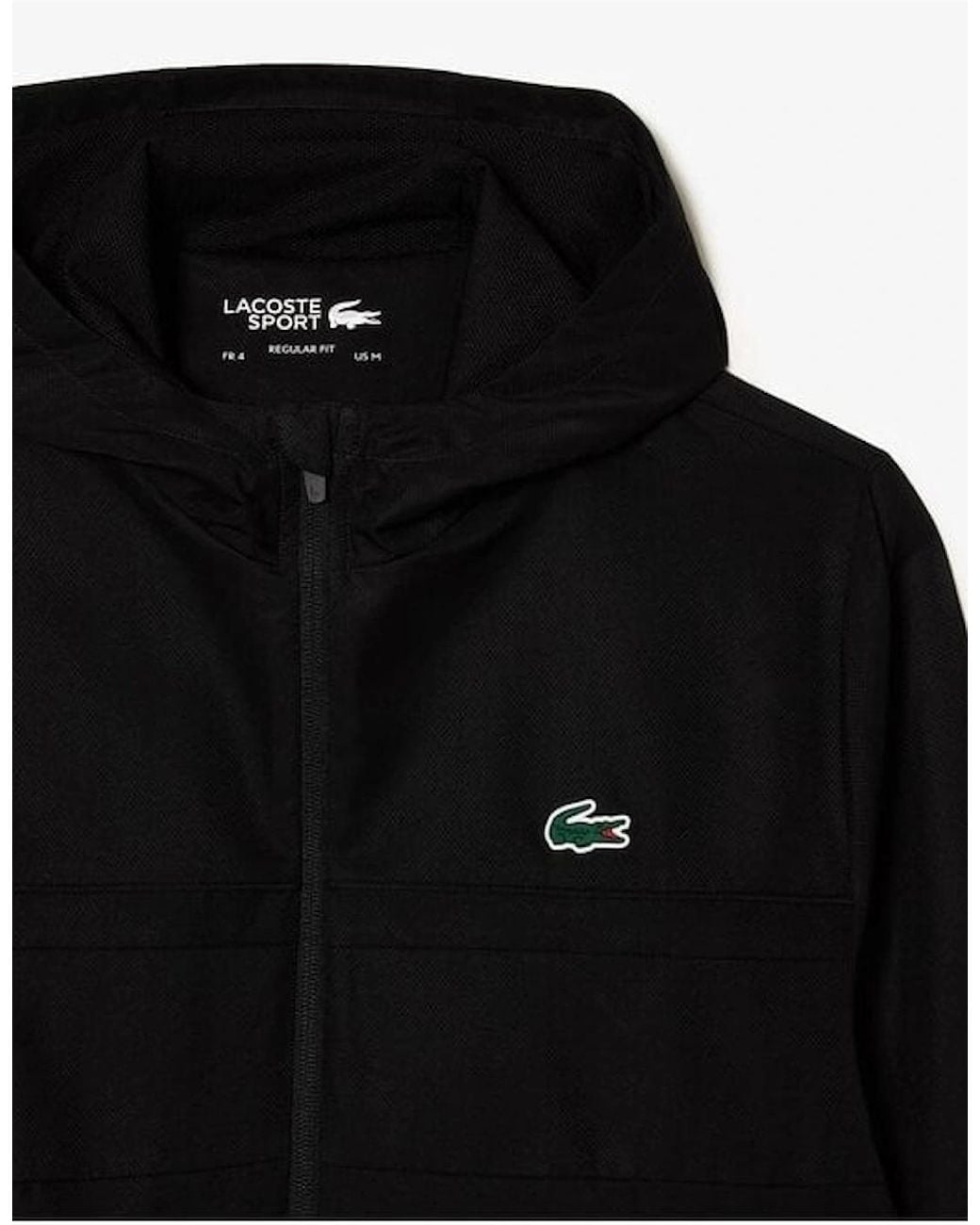 Lacoste Black Zipped Hooded Tracksuit Jacket for men