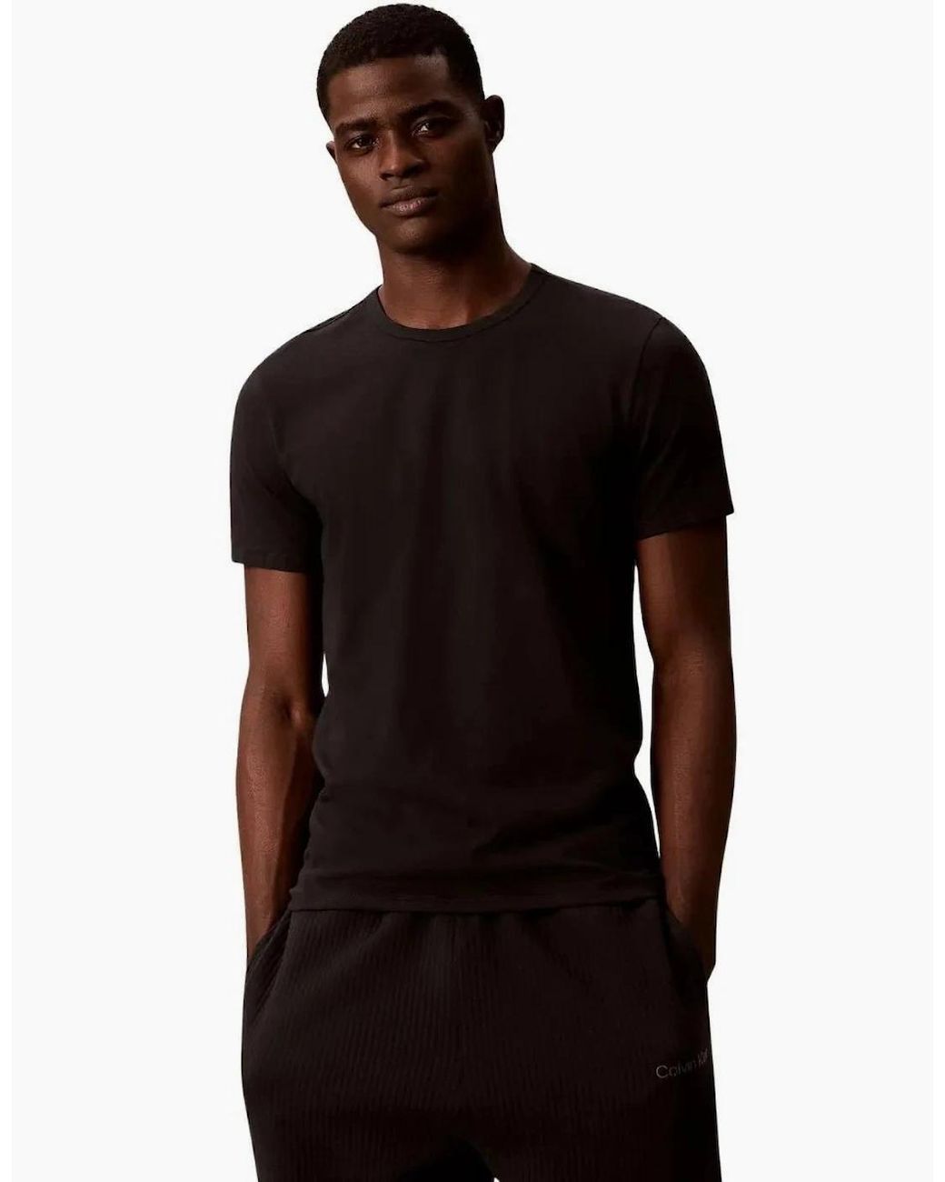 Calvin Klein Blue 3-Pack Cotton Microfibre Stretch T-Shirts for men