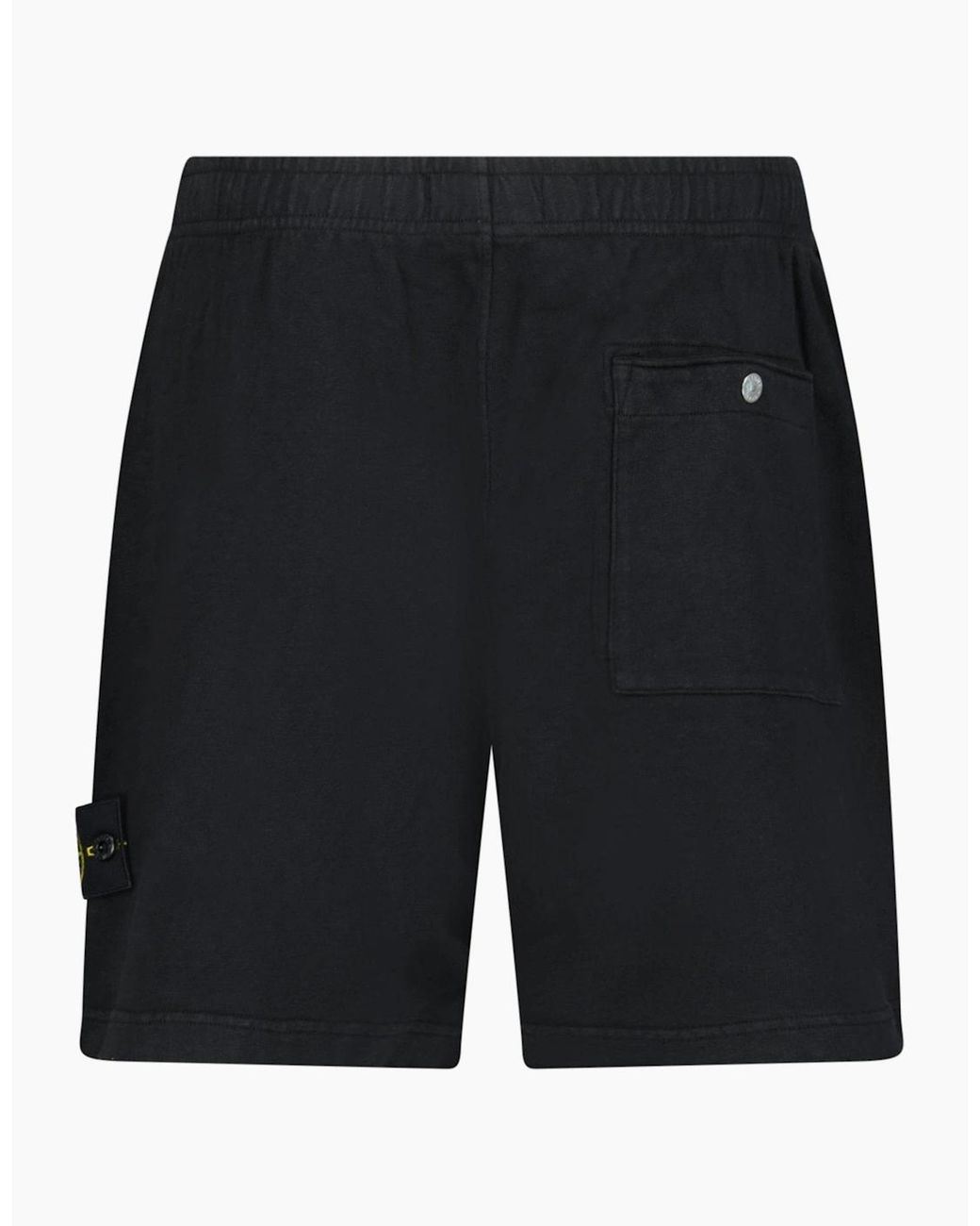 Stone Island Black 'Old Effect' Cotton Shorts for men