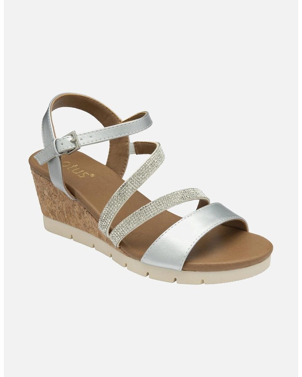 Lotus Metallic Goldie Wedge Sandals