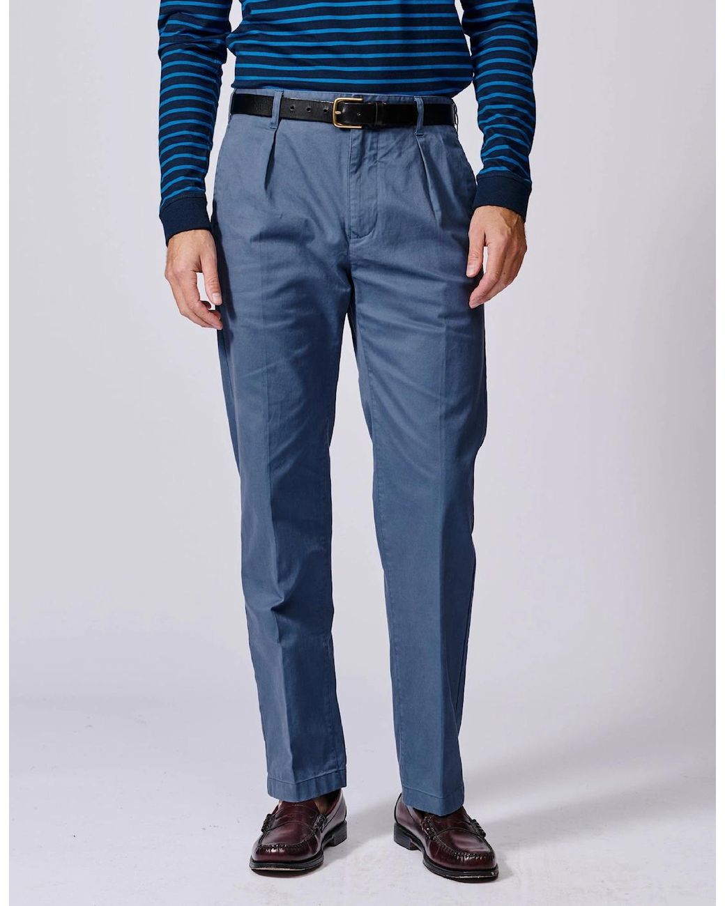 aubi Blue Mareham Relaxed Fit Trouser for men