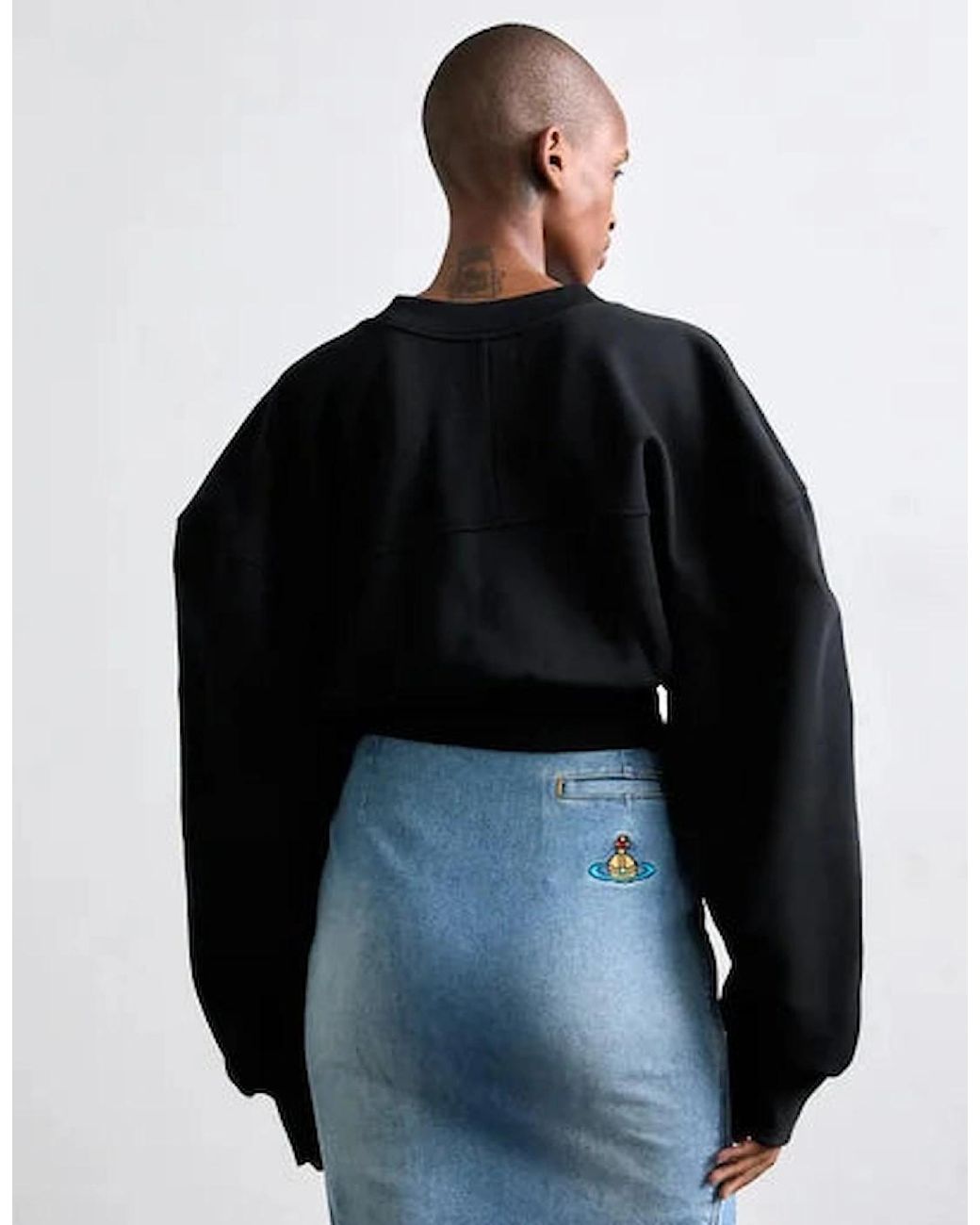 Vivienne Westwood Black Sunken Orb Crop Sander Sweatshirt for men