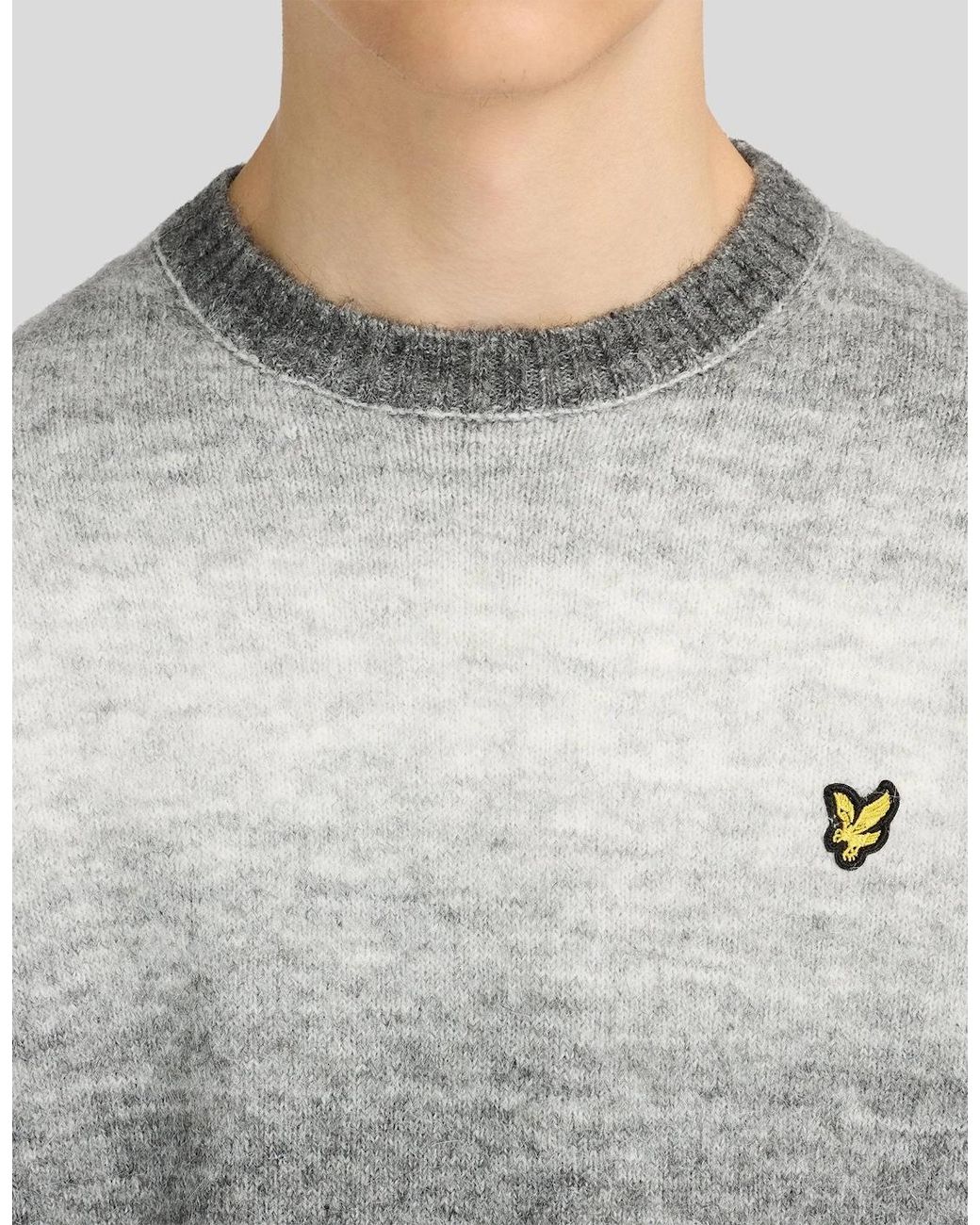Lyle & Scott Gray Ombre Crew Neck Jumper for men