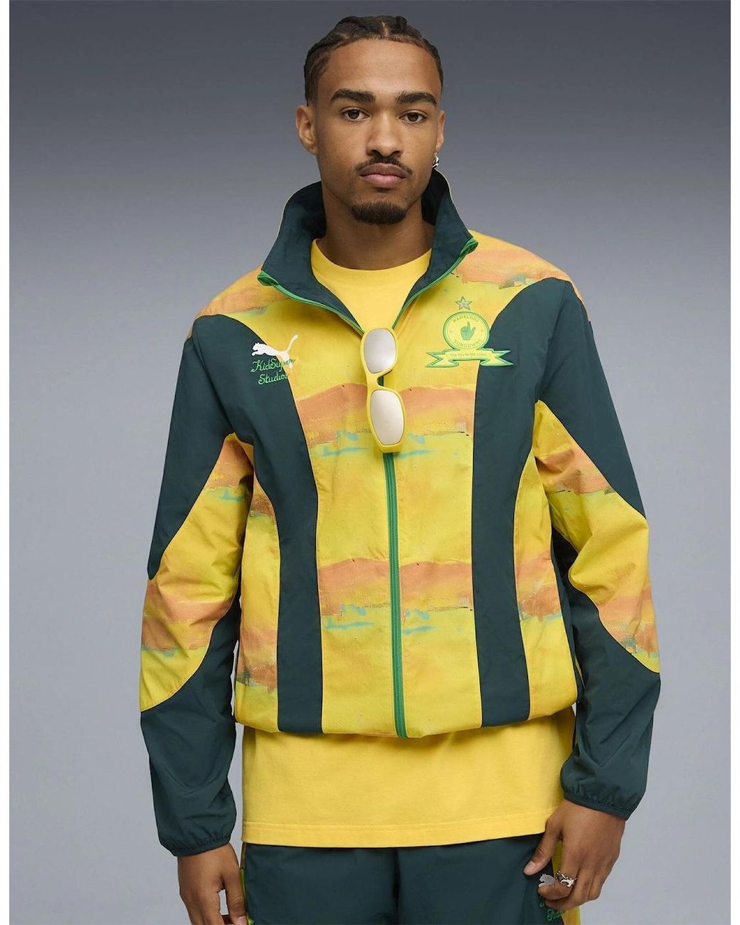 PUMA Green Mamelodi Sundowns Rain Anorak Jacket for men
