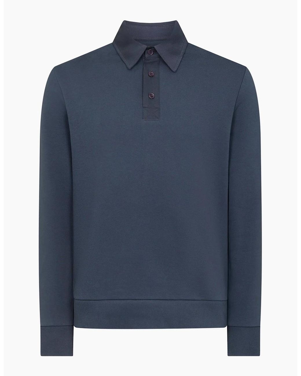 Remus Uomo Blue Long Sleeve Polo Shirt for men