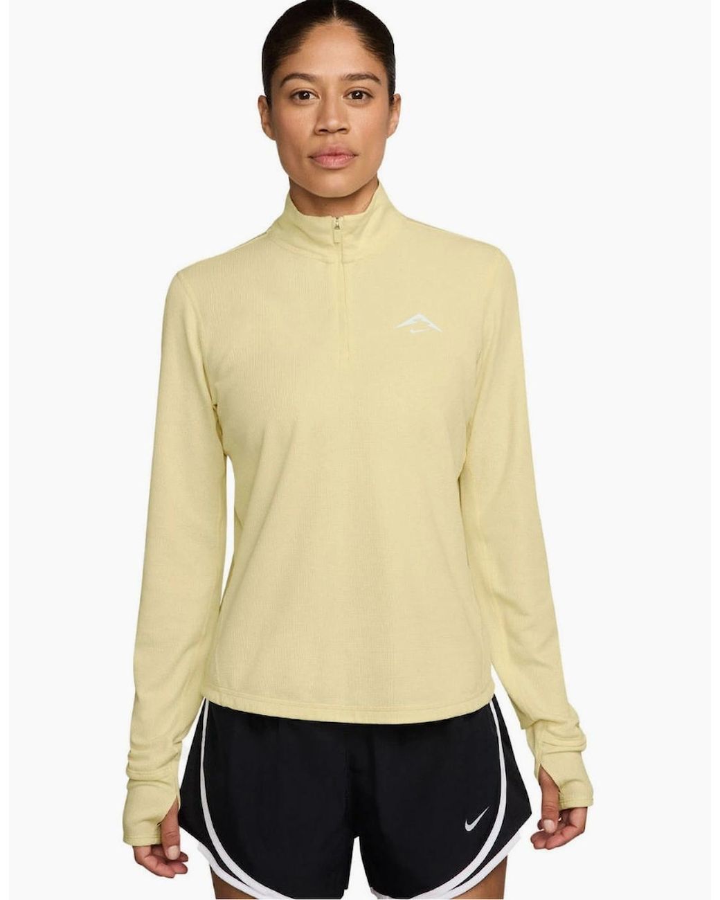 Nike Yellow Dri-Fit Trail Longsleeve 1/2-Zip Top