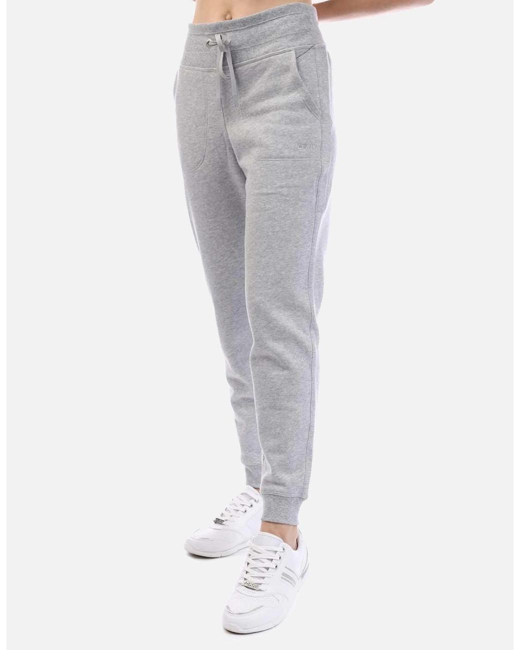 DKNY Gray Embellished Logo Jogger Pant With Pockets