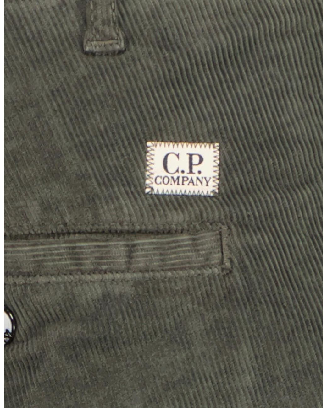 C P Company Green Stretch Corduroy Trousers for men