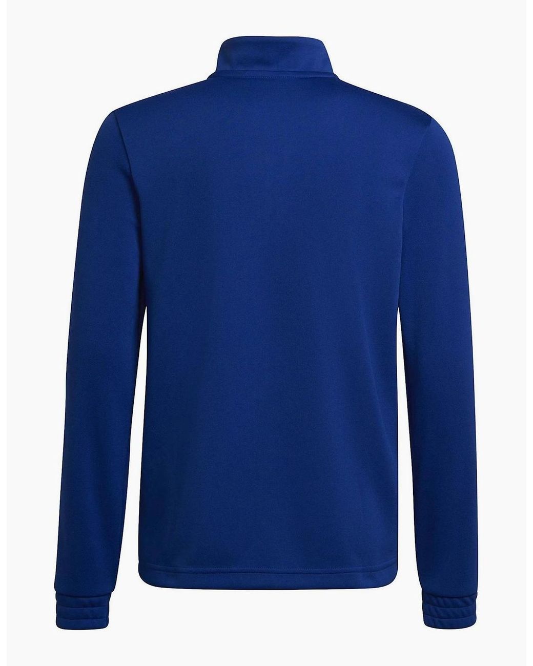 Adidas Blue Bold Logo Zip Neck High Collar Long Sleeve Athletic Top