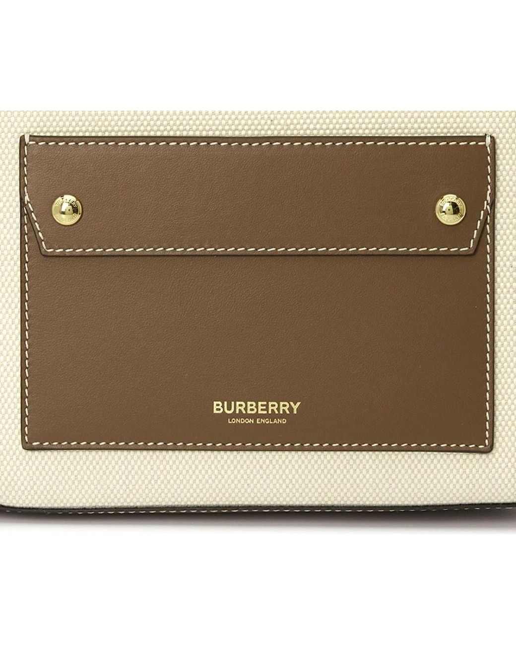 Burberry Metallic Micro Pocket Canvas Bag