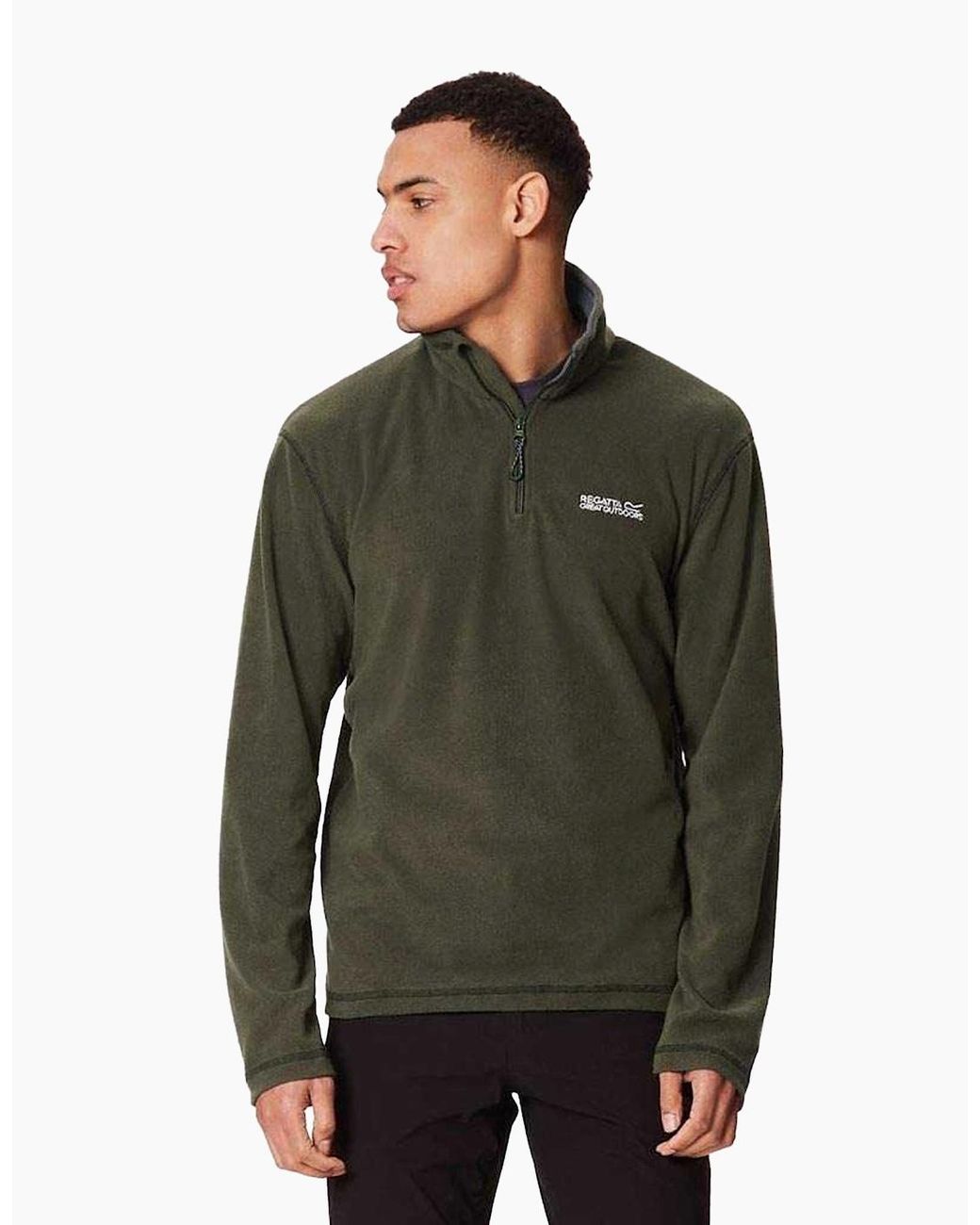 Regatta Green Great Outdoors Thompson Half Zip Fleece Top for men